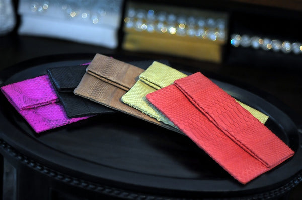 Python Plain Envelope Clutches Small
